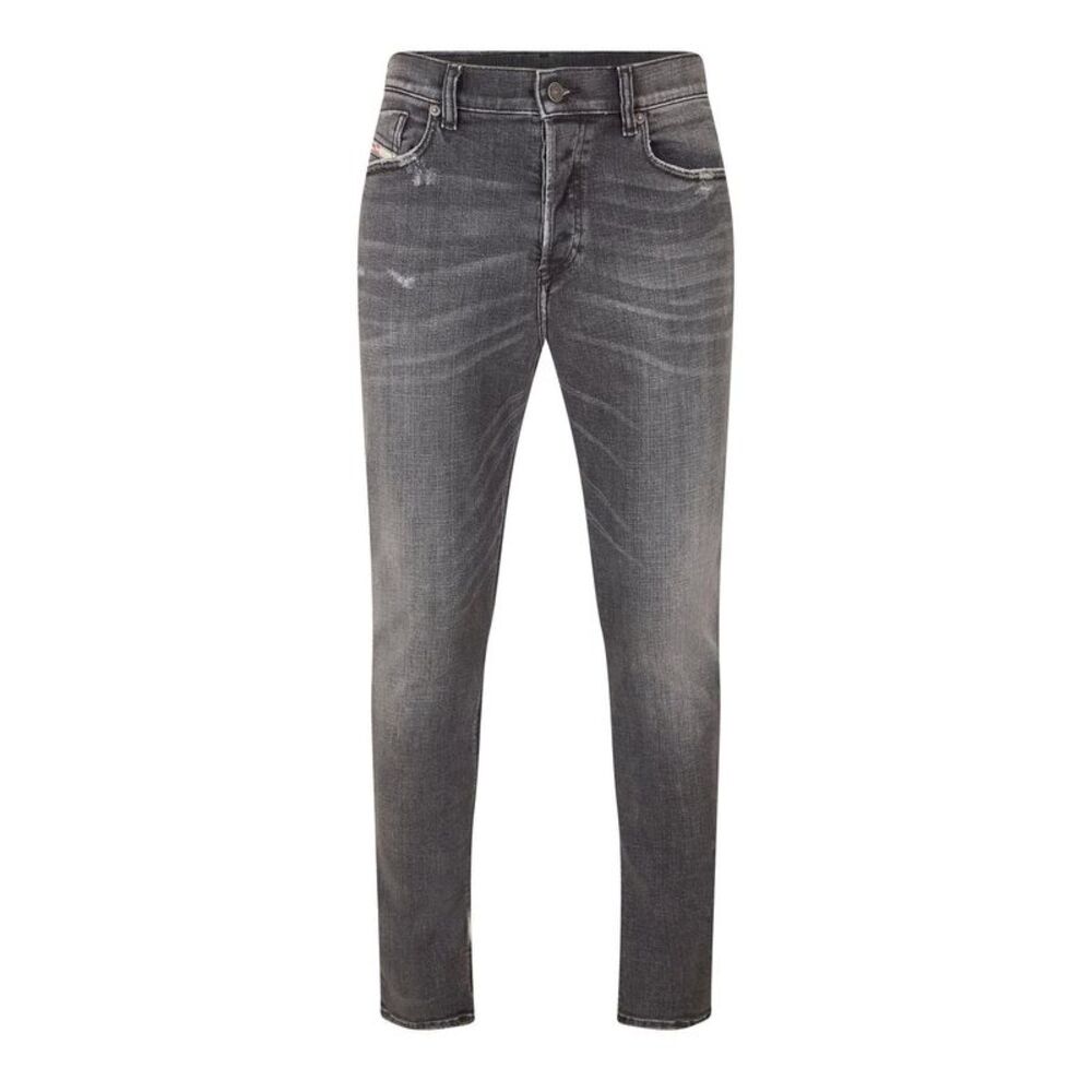 Diesel Mens Fing Denim Fade Straight Leg Jeans / Black/Gray